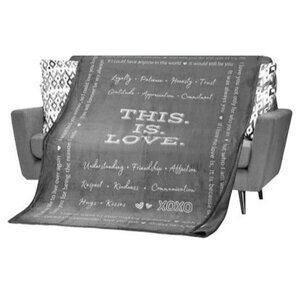 Filo Estilo Love Blanket I Love you Gift Wedding Anniversary Romantic 65 X 50 in